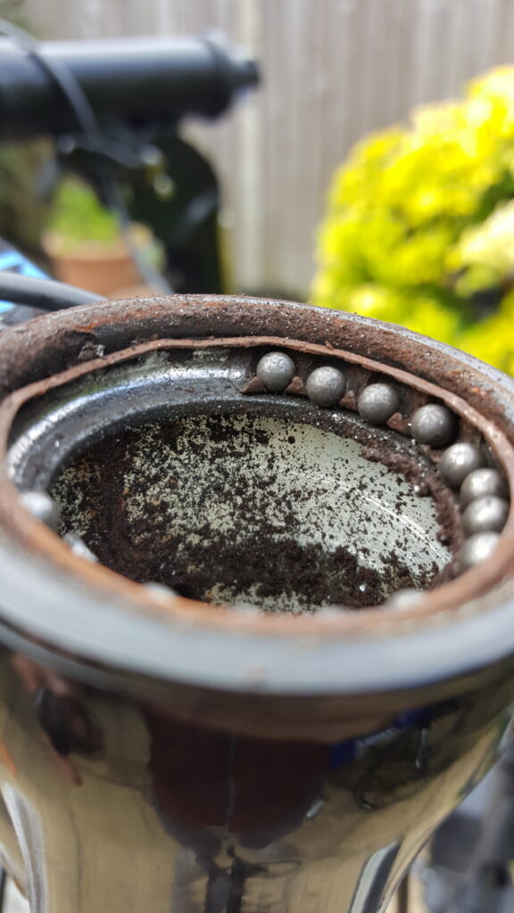 very worn bike bearings